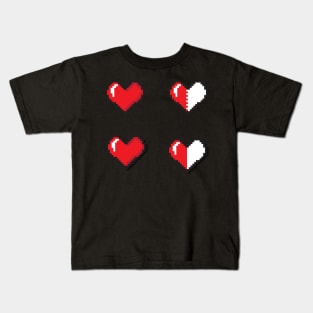 Pixel Heart Sticker - retro 8 bit classic game style Kids T-Shirt